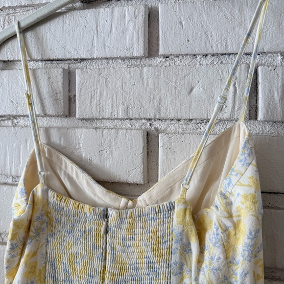 Aritzia Sunday Best Bustier midi dress Yellow Floral Midi Dress - Picture 12 of 13